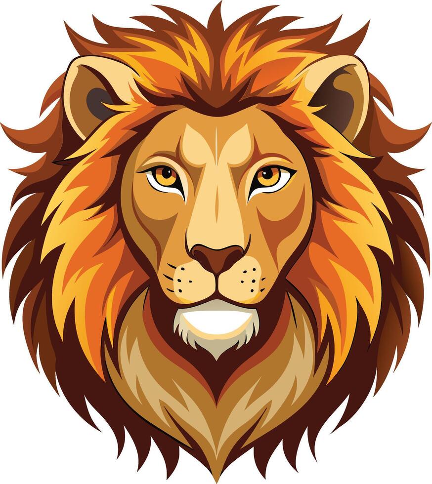 Strong Lion Head with Detailed Features vector
