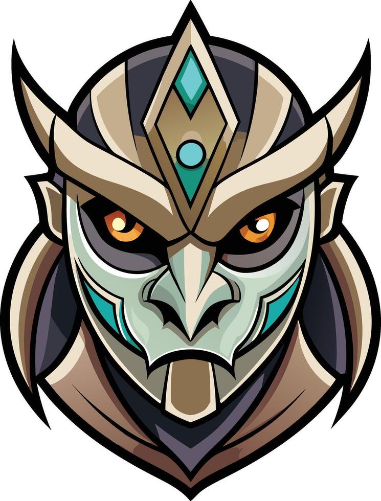 Carnival Mask with Feather Details vector