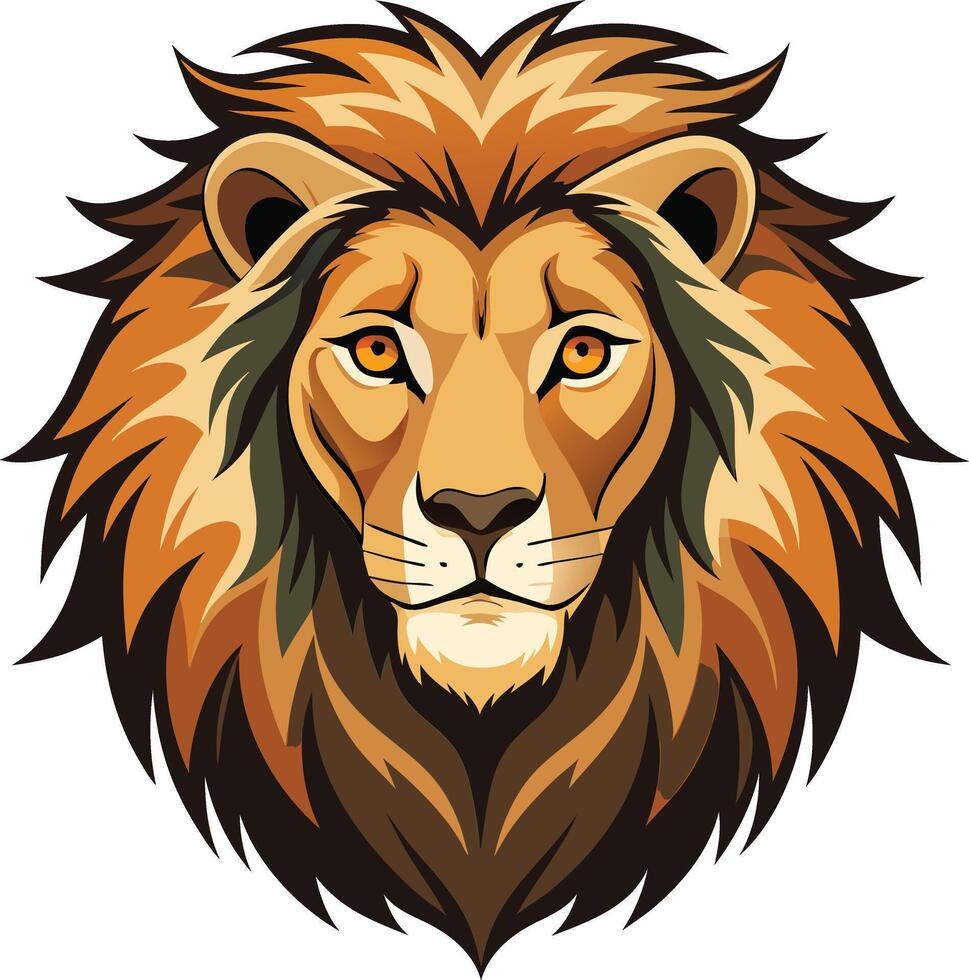 Wild Lion Head with Dramatic Mane vector