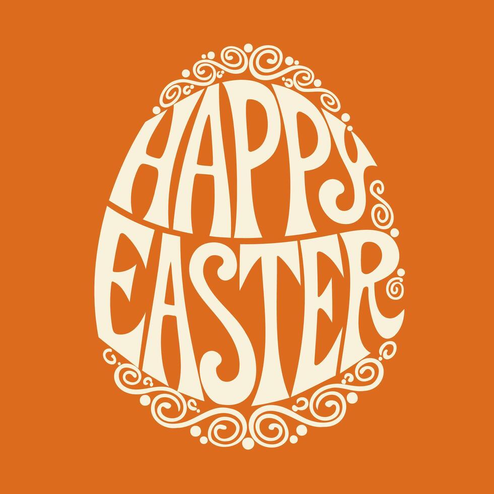 Stylish Happy Easter Egg Lettering Design vector