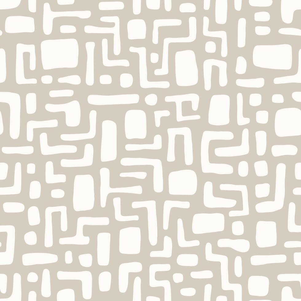 Contemporary Geometric Seamless Pattern with Organic Shapes vector