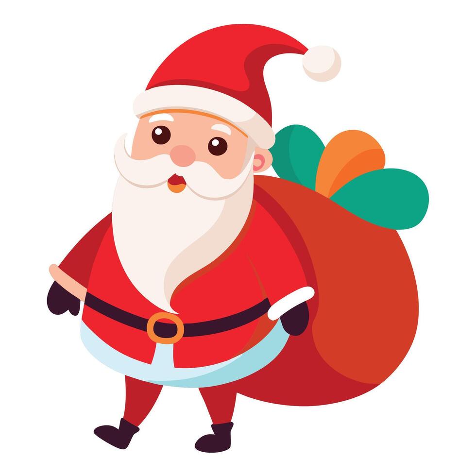 Santa Holding a Sack of Presents vector