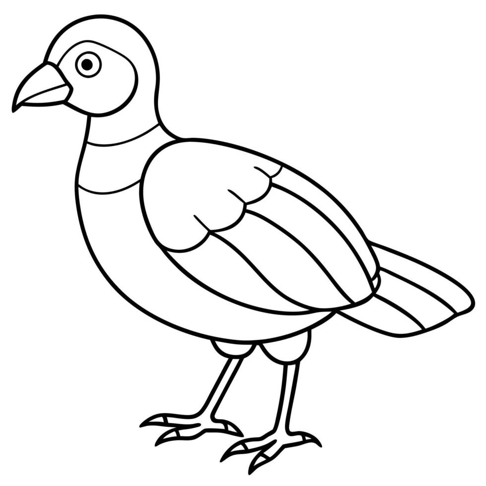 Adorable Bird Coloring Sketch vector