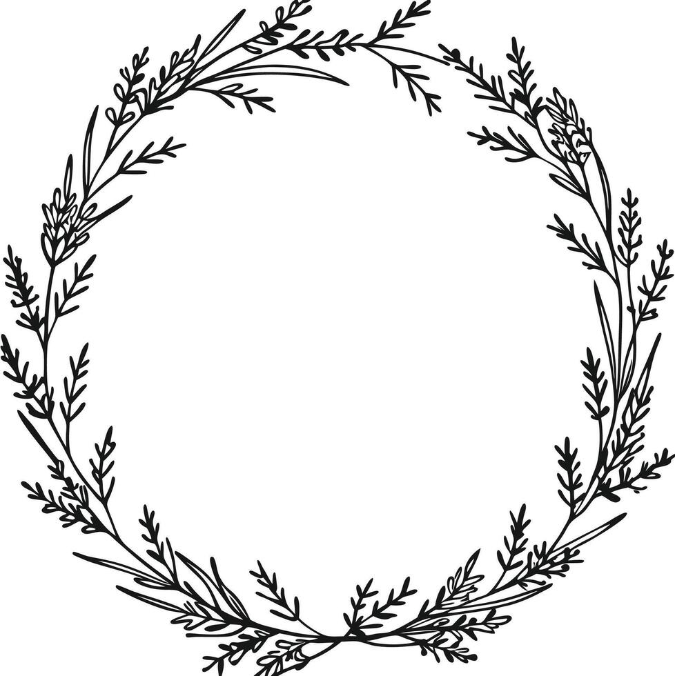 Circular Flower Frame Design vector