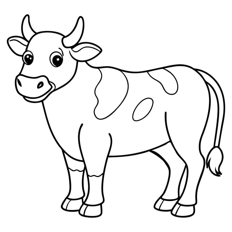 Simple Cow Sketch Design vector