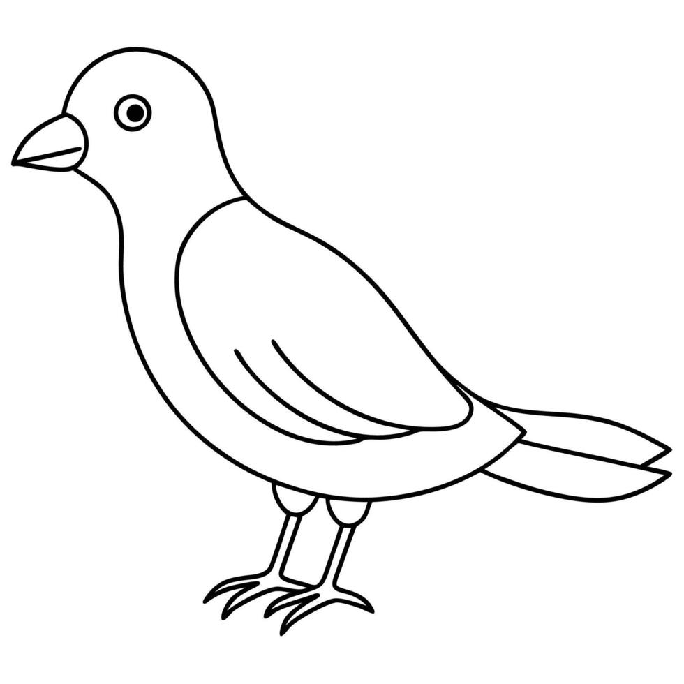 Lovely Bird Drawing for Coloring vector