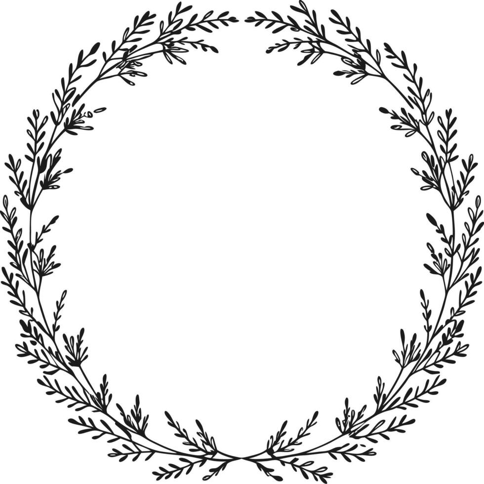 Blooming Circle Frame Design vector