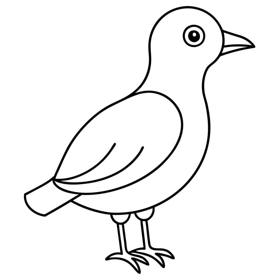 Graceful Bird Outline Art vector