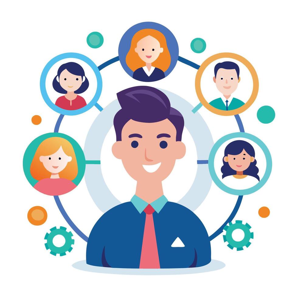 Networked Business Collaboration vector