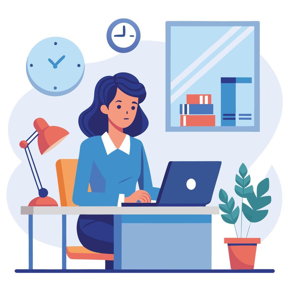 Professional Employee Working vector