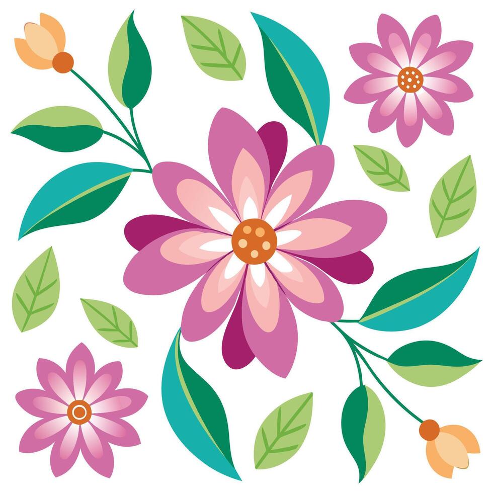 Vibrant Floral Mandala on White vector