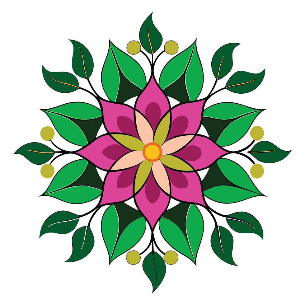 Mandala Blooms on White Canvas vector