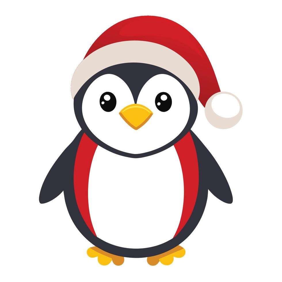 Holiday Penguin with Hat vector