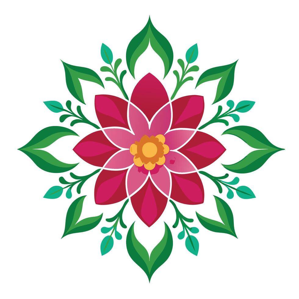 Neutral White Floral Mandala vector