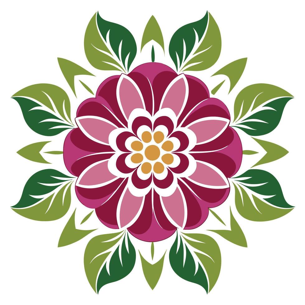 Mandala Pattern with Flowers vector