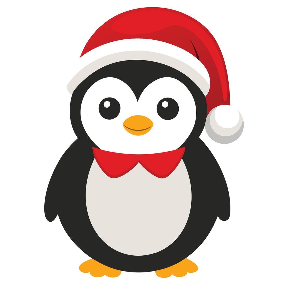 Penguin Celebrating Christmas vector
