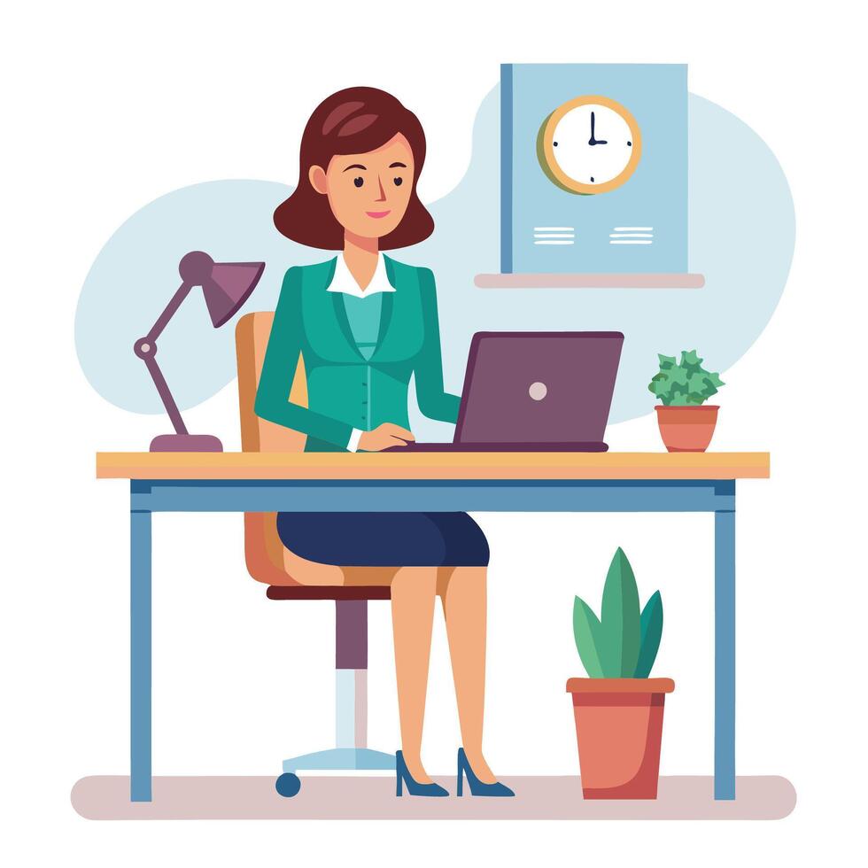 Office Worker on Duty vector