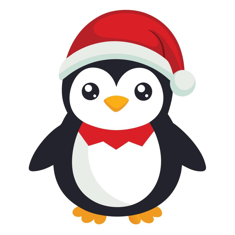 Penguin Ready for Christmas vector