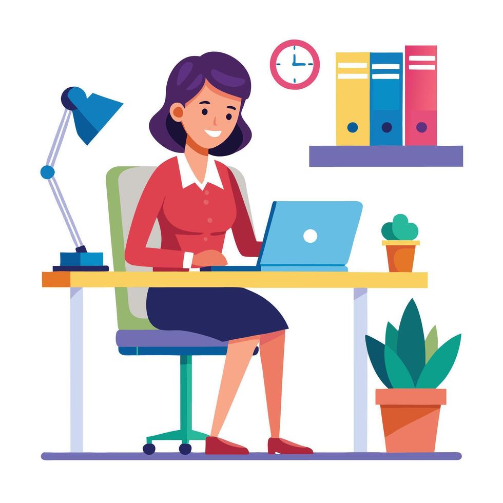 Hardworking Professional in Office vector