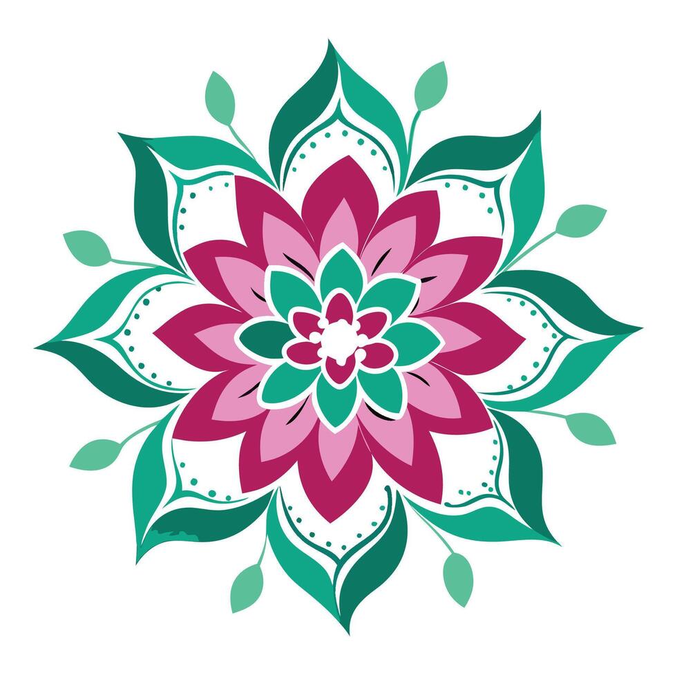 Floral Mandala on Plain White vector