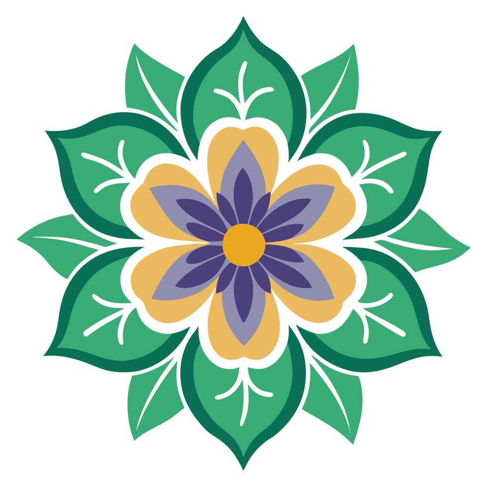 Mandala Floral Pattern on White vector