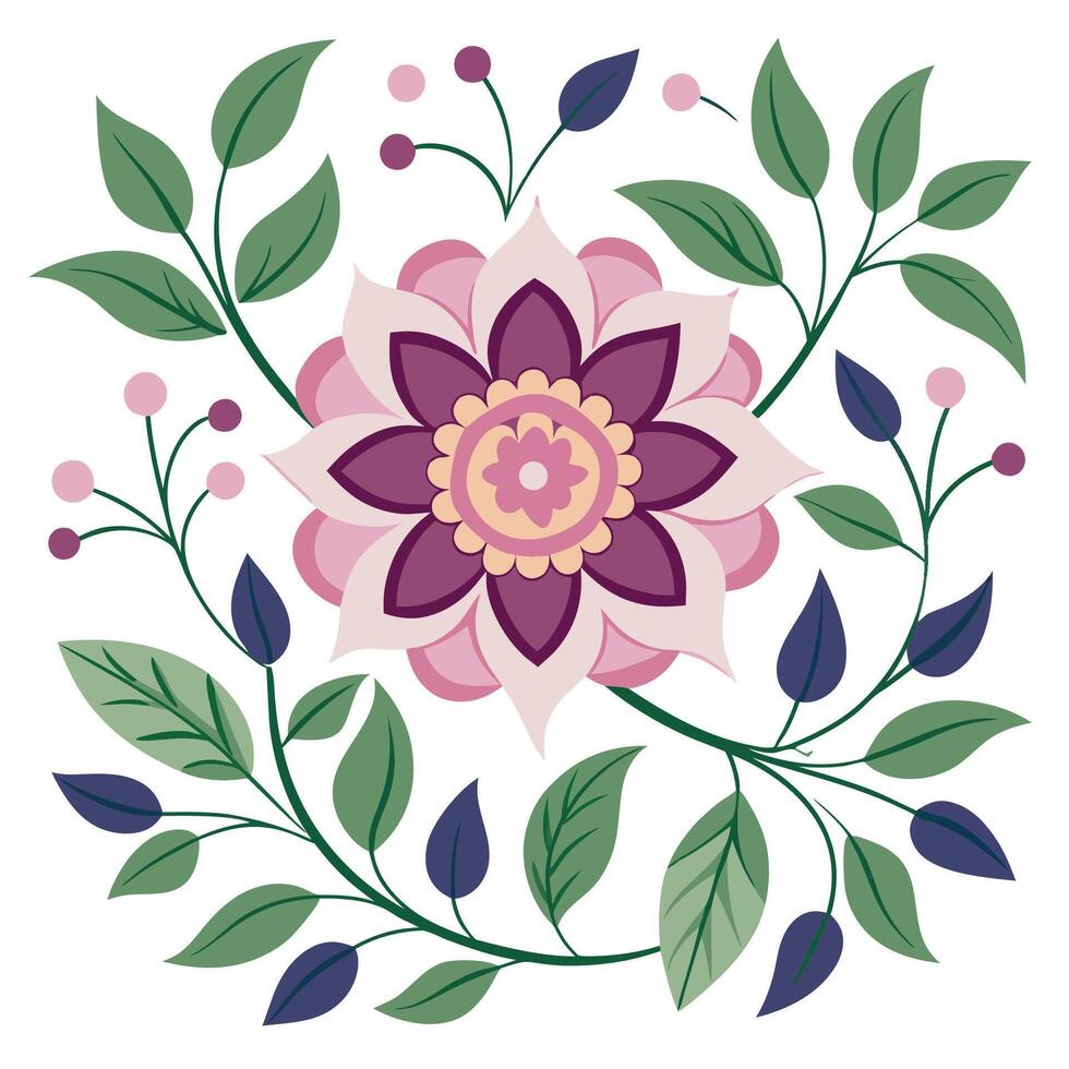 Mandala Flowers in Simple Design vector