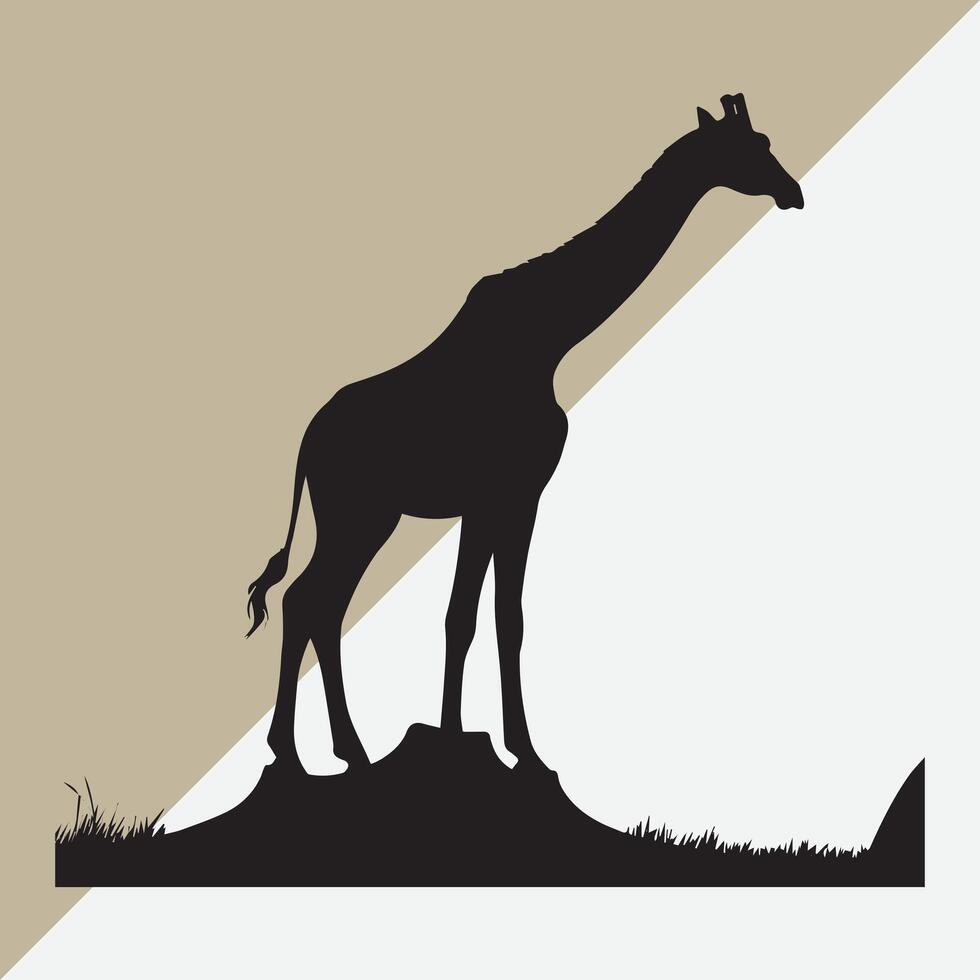 a giraffe is standing in the grass vector