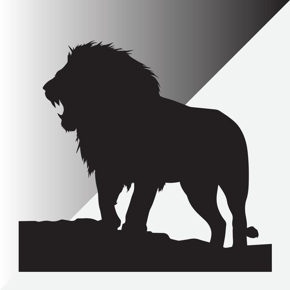a lion with a mane on its head is on a stone. vector