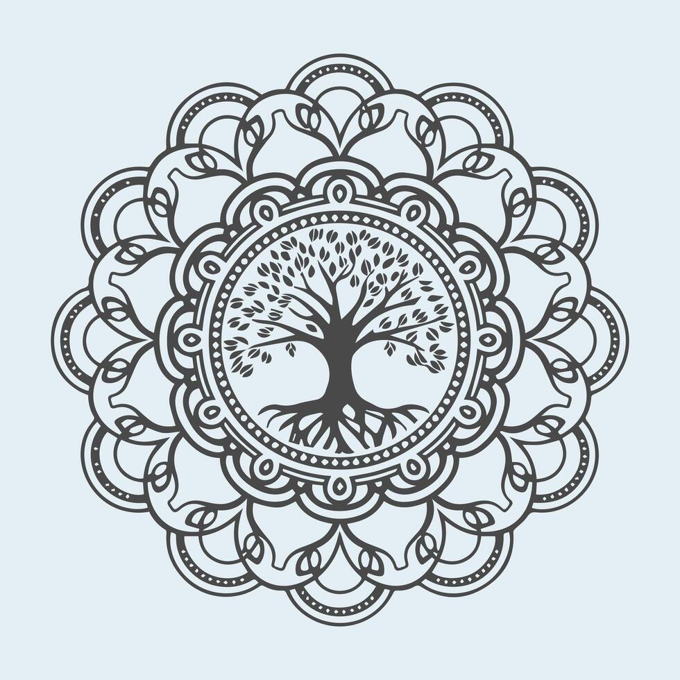 a circular design that is black and white vector