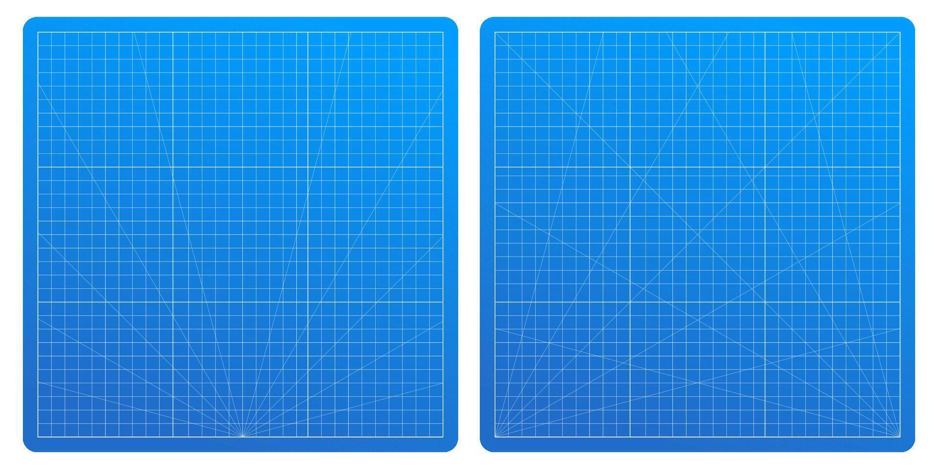 Grid line blueprint background for notes and tech. Wireframe texture ideal for architecture, graphs, and cutting mat projects with a metric scale. vector