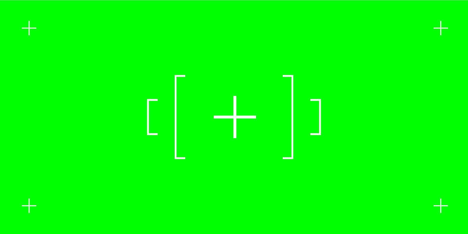 Green chromakey background with tracking cross marks. Perfect for adding VFX in videos. flat illustration for professional production. vector