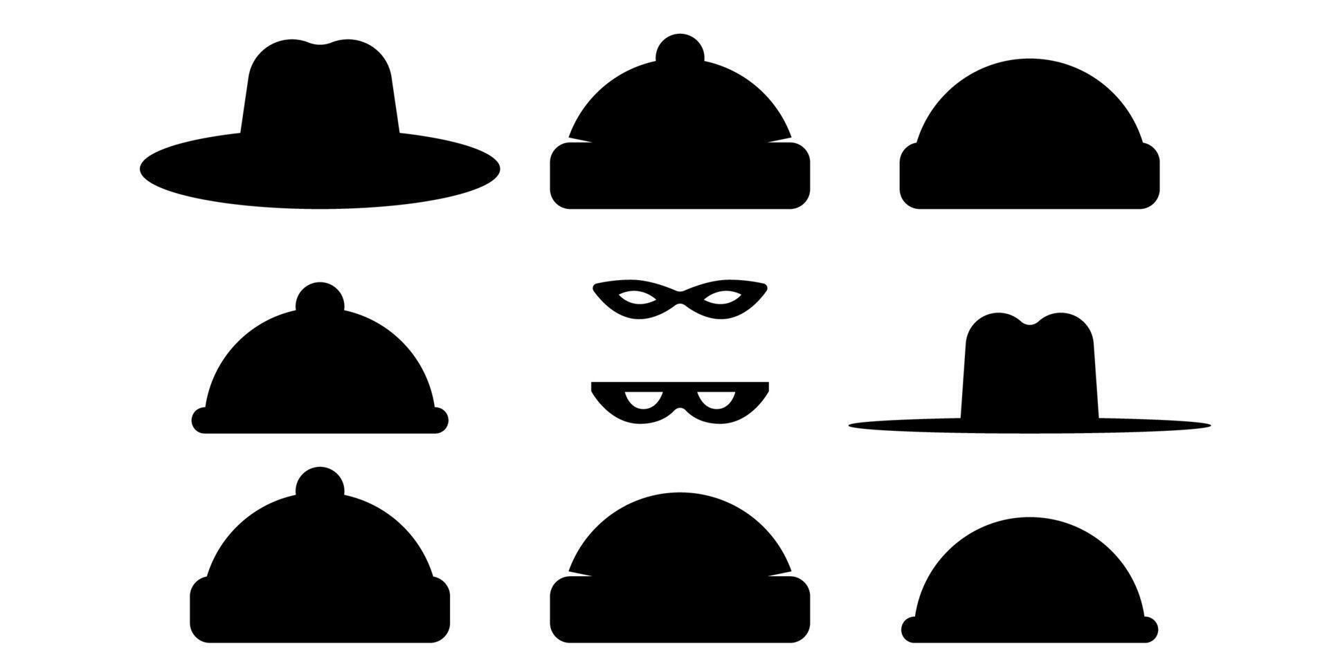 Incognito icons. Collection of anonymous and strangers vector