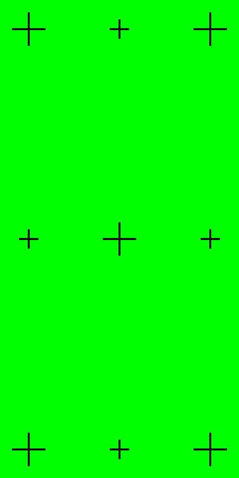 Vertical chroma key green background with tracker points. Perfect for adding VFX in social media videos. vector