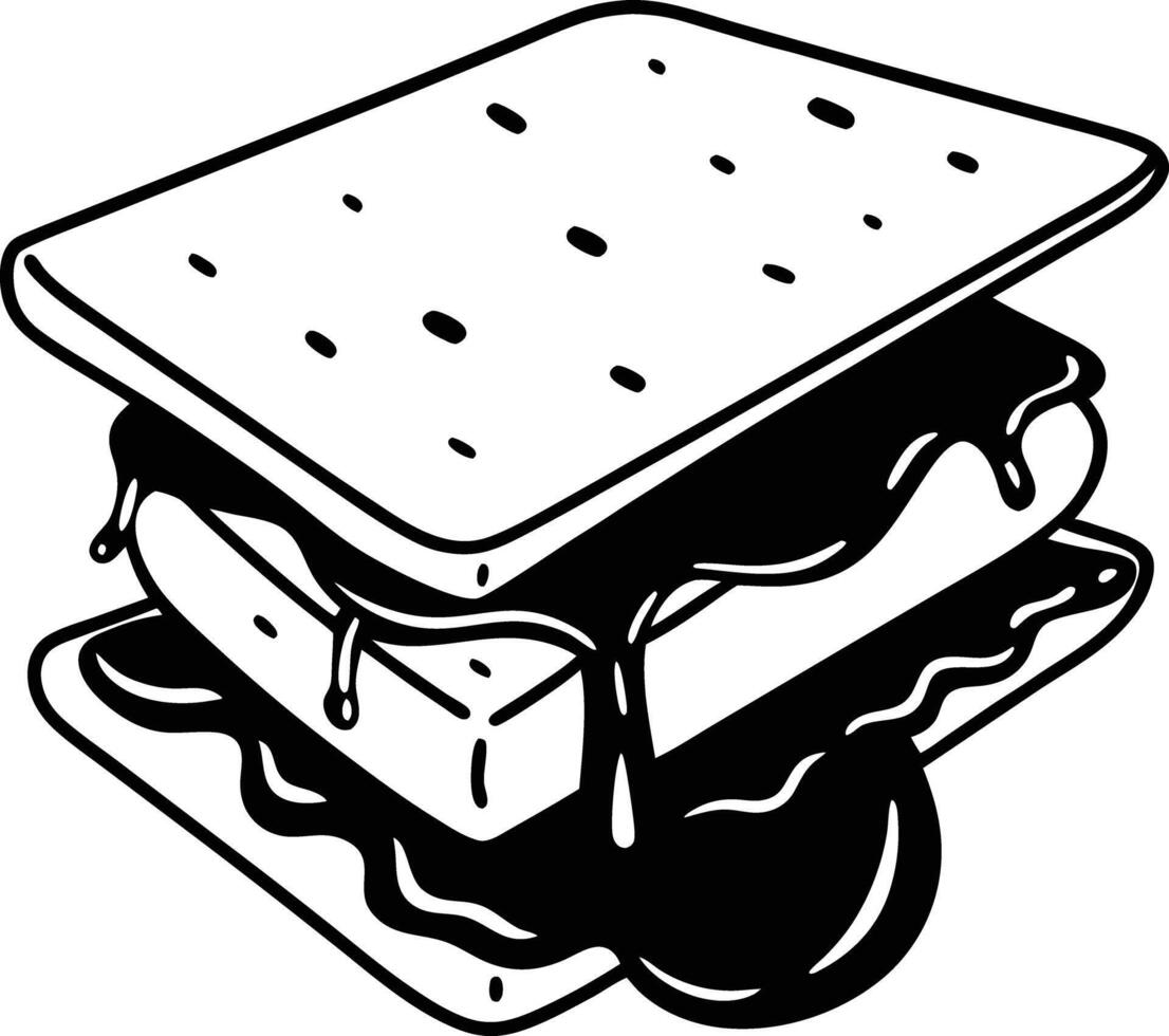 S'mores coloring pages vector