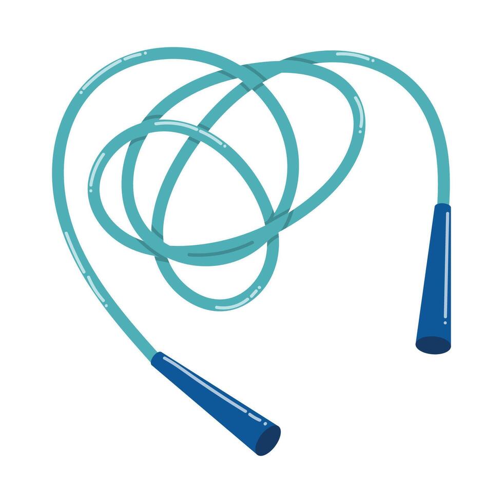 Cartoon blue jump rope in flat style. Retro y2k sport game. vector
