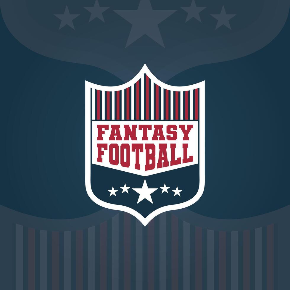 Fantasy Football Logo with shield of america vector