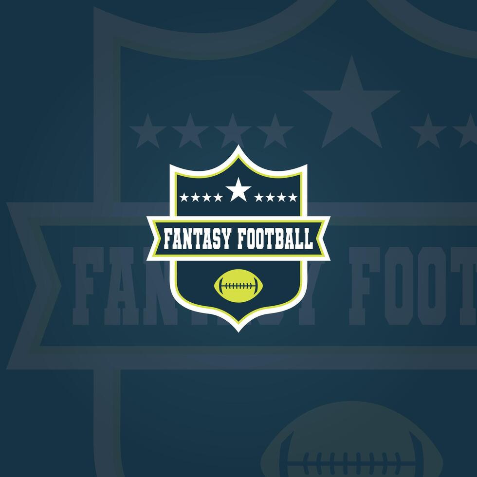 Fantasy Football Logo swith green ball and stars vector