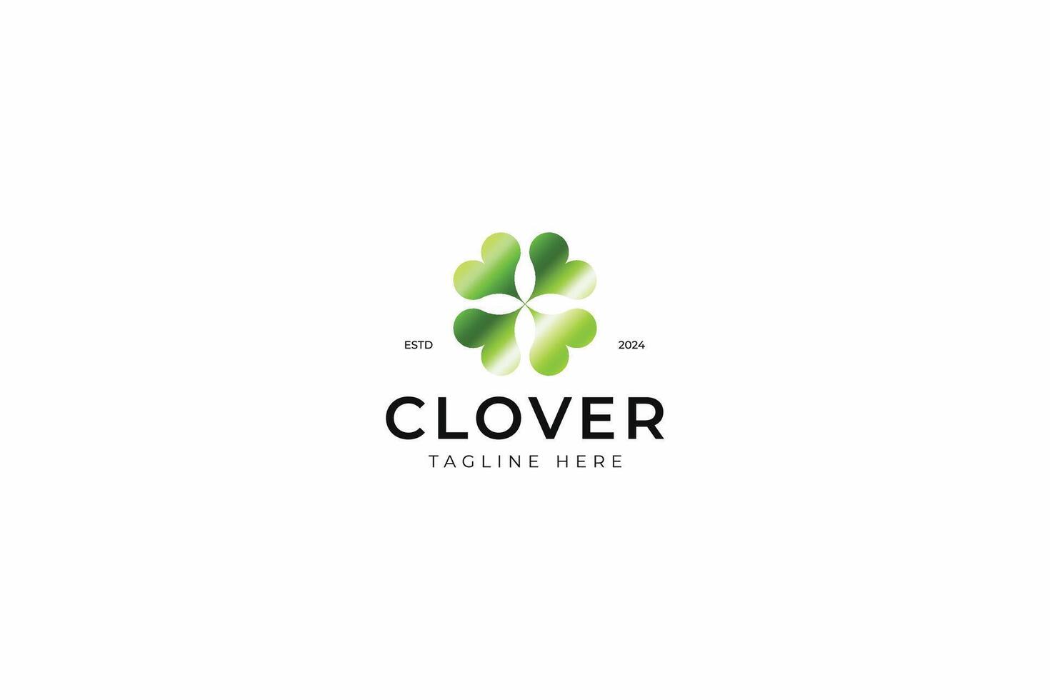 Modern Clover Logo with Fresh Luck and Established Heritage Template Design vector