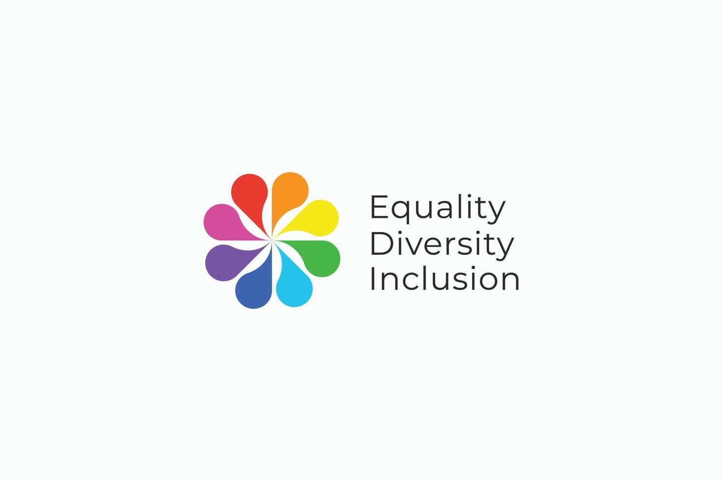 Equality Diversity Inclusion Logo Issue Human Rights Group Community Social Respect and Tolerance vector