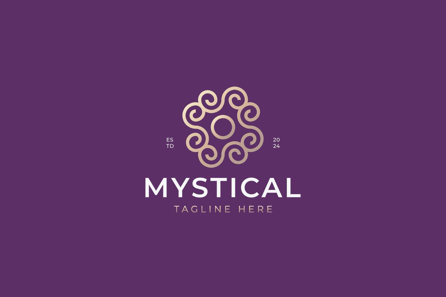 Abstract Linear Logo Mystical and Luxury Concept Sign Symbol vector
