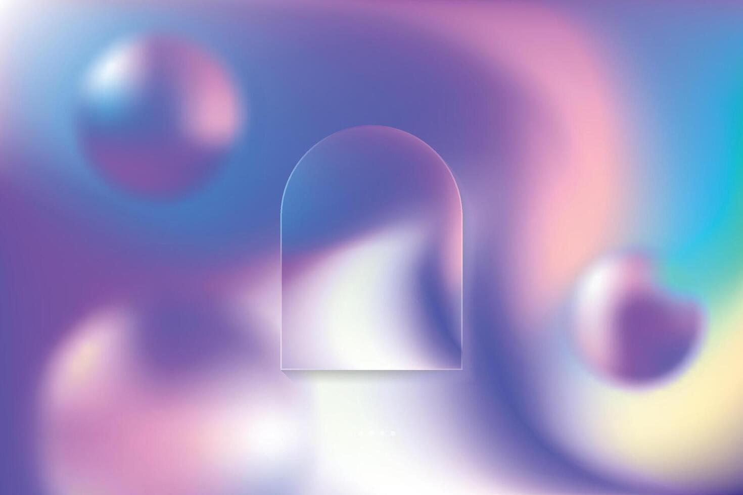 Morph Background Soft Gradient Colors with Window Shape Glass Effect Frame Title Text. Poster, Banner, Presentation, Wallpaper Mobile and Desktop vector