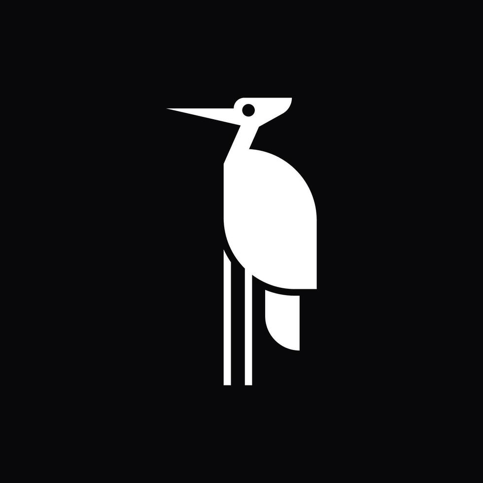 abstract and simple logo of white stork vector