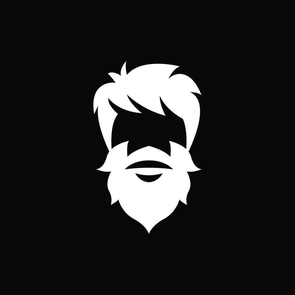 simple and abstract logo of old man face vector