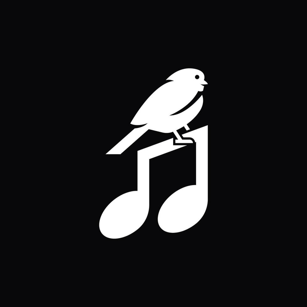 abstract and simple logo of music bird vector
