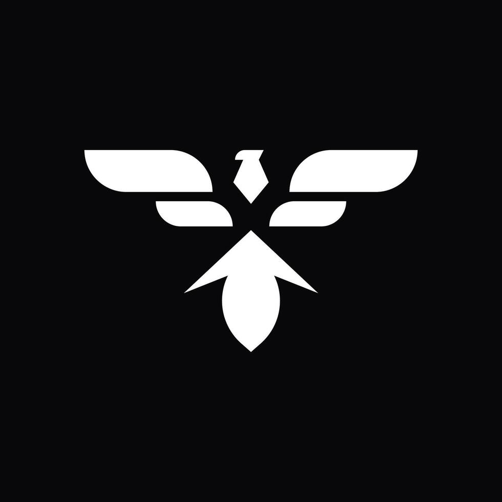 abstract and simple logo of phoenix with an arrow-shaped tail vector