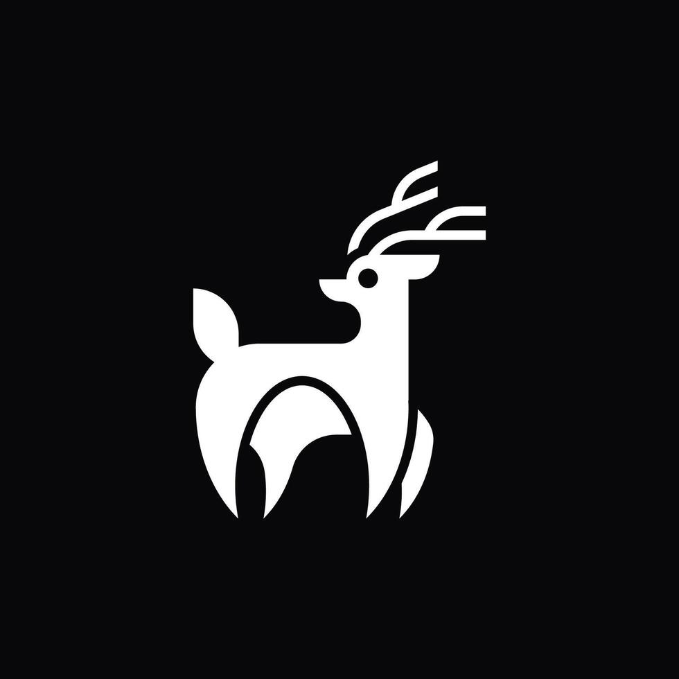 abstract and simple logo of cute deer vector