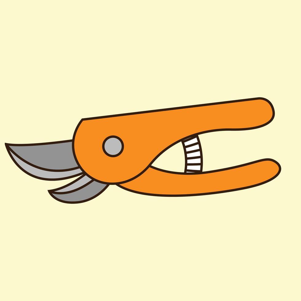 Secateurs garden pruner gardening tool illustration in a vintage retro woodcut style vector