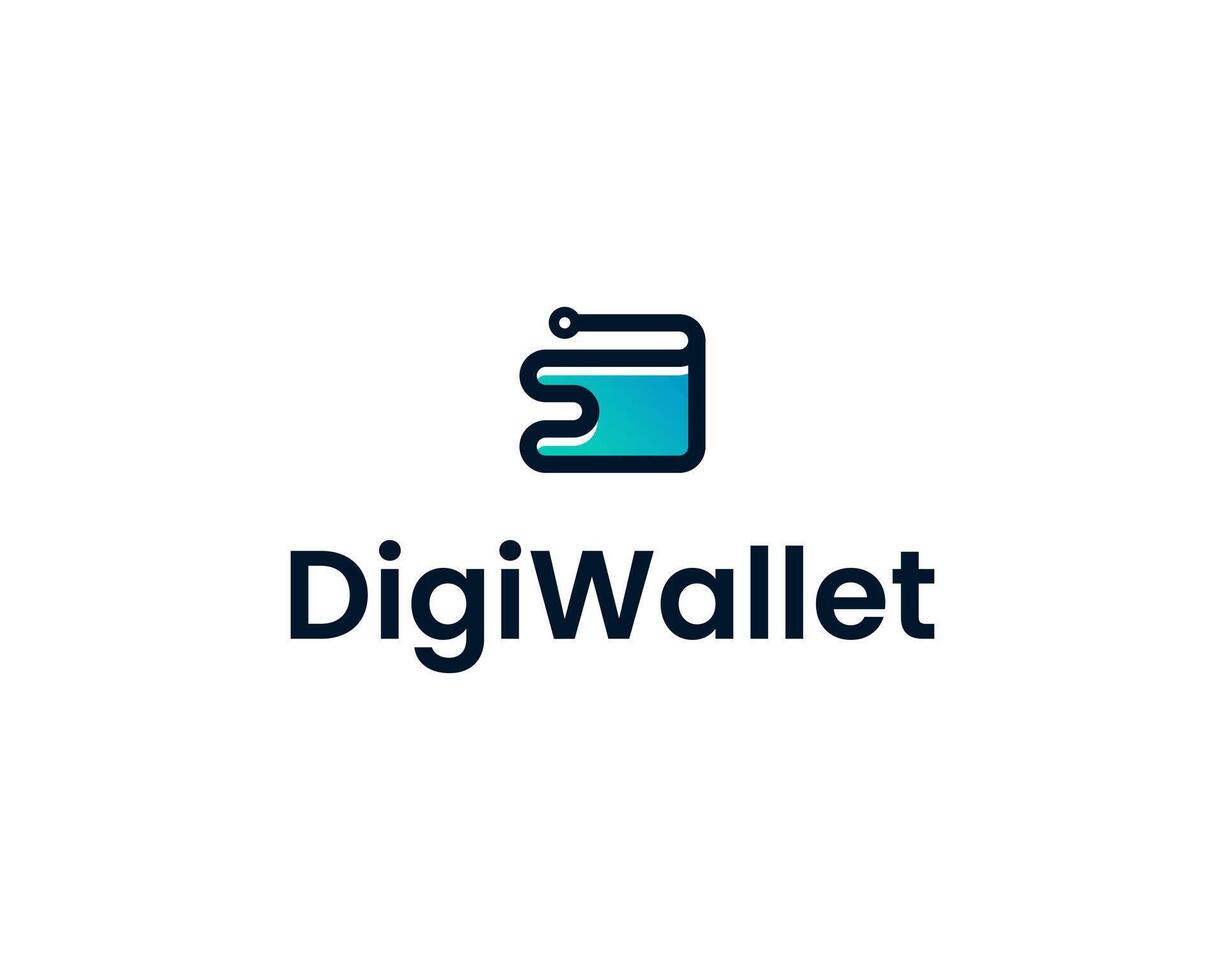 Digital Wallet Electronic Payment Financial Technology Fintech Logo Design Illustration vector