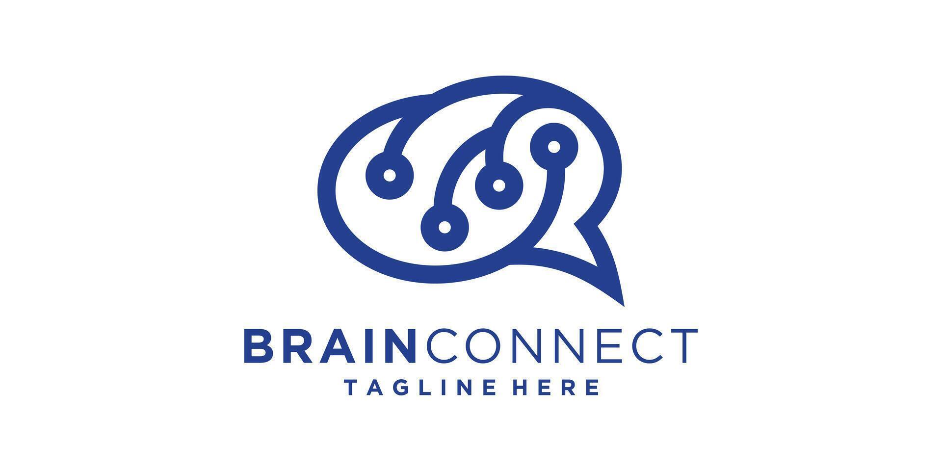logo design brain connect,intelligence,psychology,mental,symbol,icon,idea,creative vector