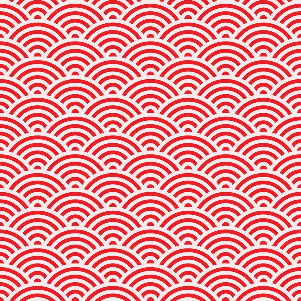 Red Oriental Traditional seamless pattern for background and fabric. vector